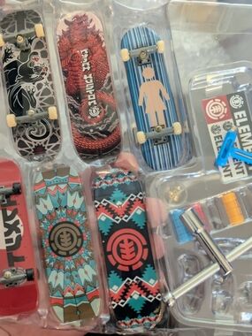 Element Fingerboard Set - Blue, Teal & Red Mini Decks